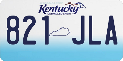 KY license plate 821JLA