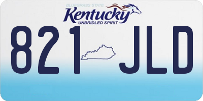 KY license plate 821JLD