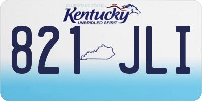 KY license plate 821JLI