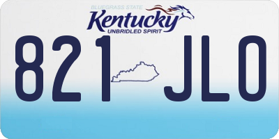 KY license plate 821JLO