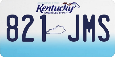 KY license plate 821JMS