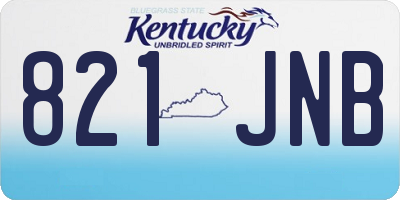 KY license plate 821JNB