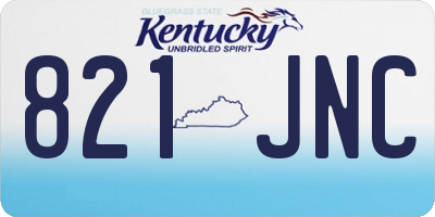 KY license plate 821JNC