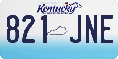 KY license plate 821JNE