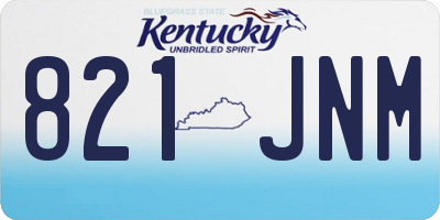 KY license plate 821JNM