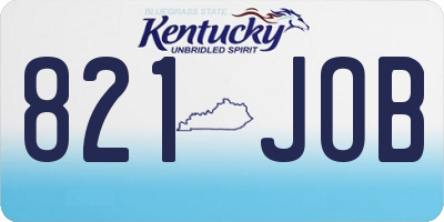 KY license plate 821JOB