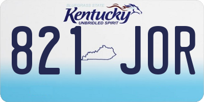 KY license plate 821JOR