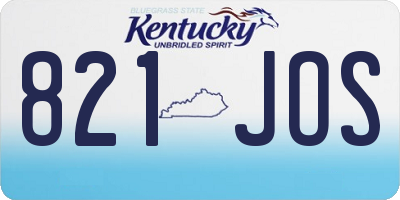 KY license plate 821JOS
