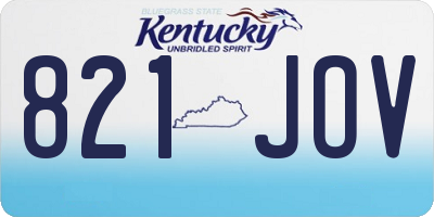 KY license plate 821JOV