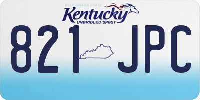 KY license plate 821JPC