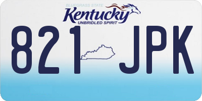 KY license plate 821JPK