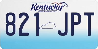 KY license plate 821JPT