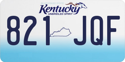 KY license plate 821JQF