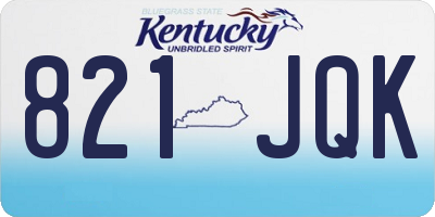 KY license plate 821JQK
