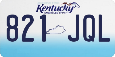 KY license plate 821JQL