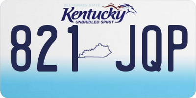 KY license plate 821JQP