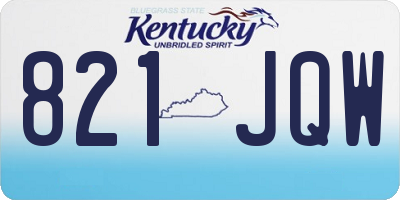 KY license plate 821JQW