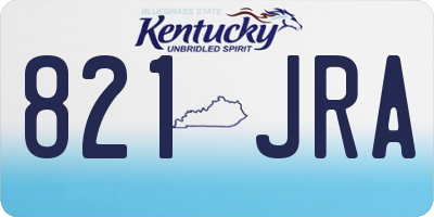 KY license plate 821JRA