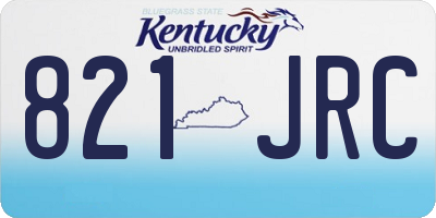 KY license plate 821JRC