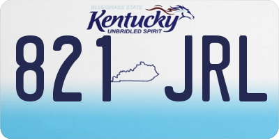 KY license plate 821JRL