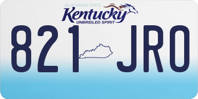 KY license plate 821JRO