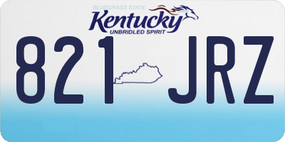 KY license plate 821JRZ