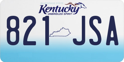 KY license plate 821JSA