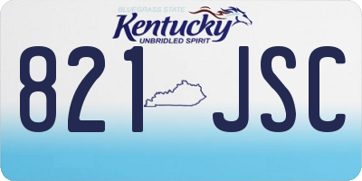 KY license plate 821JSC