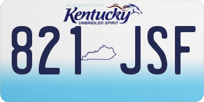 KY license plate 821JSF