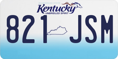 KY license plate 821JSM