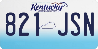 KY license plate 821JSN