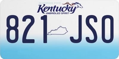 KY license plate 821JSO