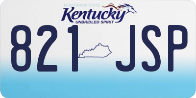 KY license plate 821JSP