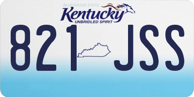 KY license plate 821JSS