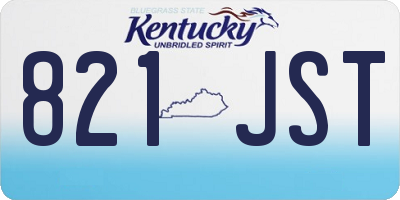 KY license plate 821JST