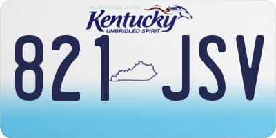 KY license plate 821JSV