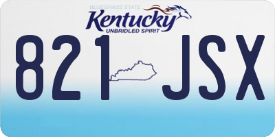 KY license plate 821JSX