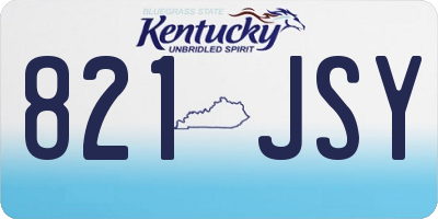 KY license plate 821JSY