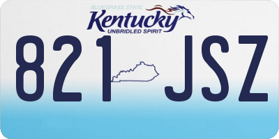 KY license plate 821JSZ