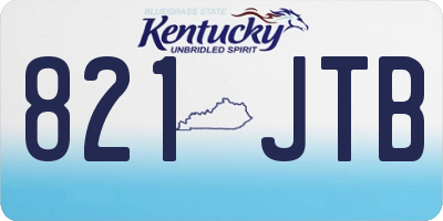KY license plate 821JTB