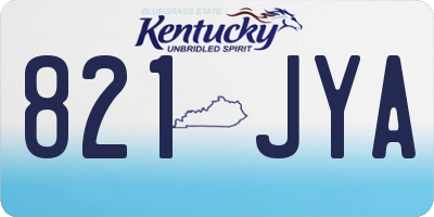 KY license plate 821JYA