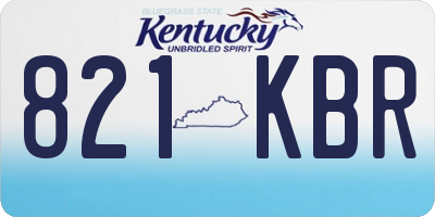 KY license plate 821KBR