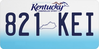 KY license plate 821KEI