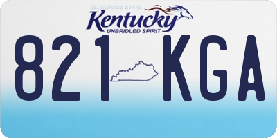 KY license plate 821KGA