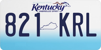 KY license plate 821KRL