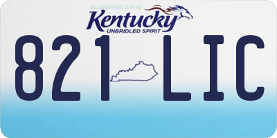 KY license plate 821LIC