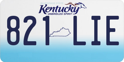 KY license plate 821LIE