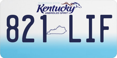 KY license plate 821LIF