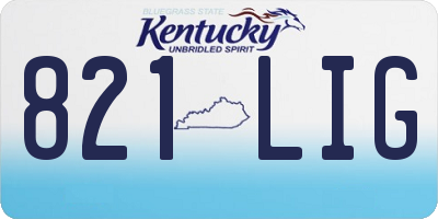 KY license plate 821LIG