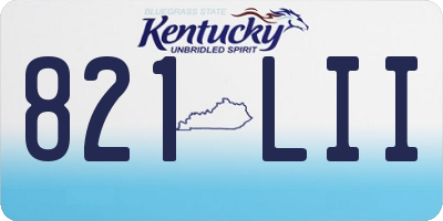 KY license plate 821LII